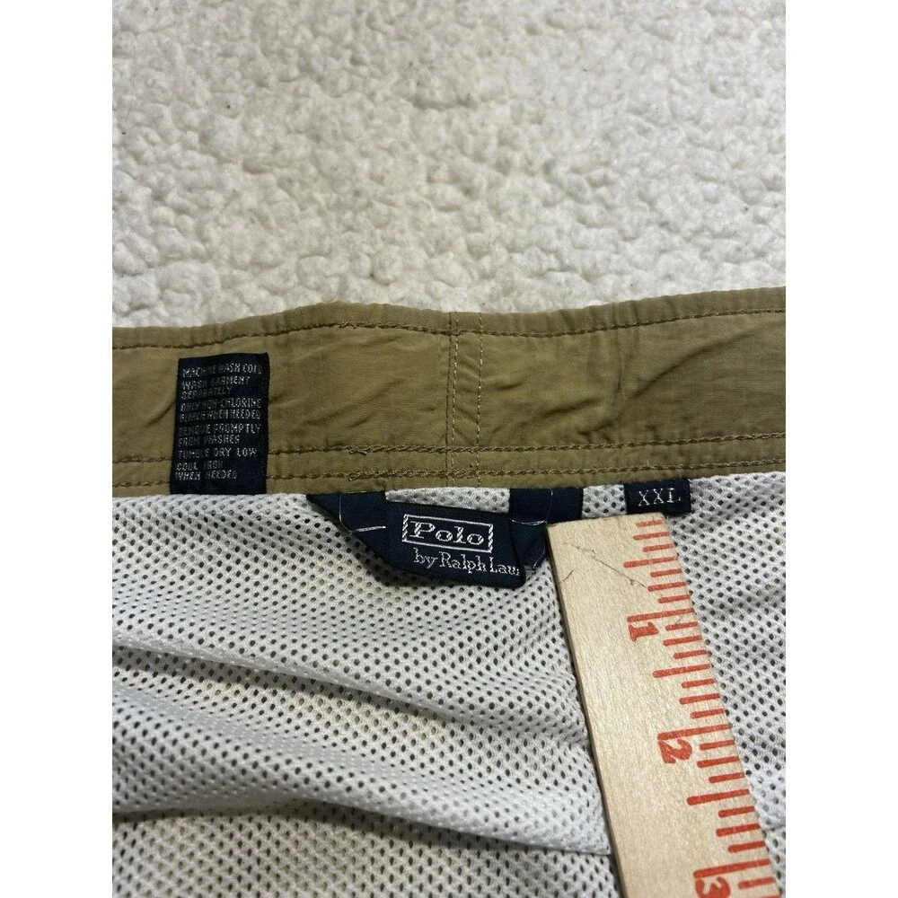 As-Is Polo Ralph Lauren Mens Khaki Tan Cargo Swim Trunks Board Shorts Pony Logo